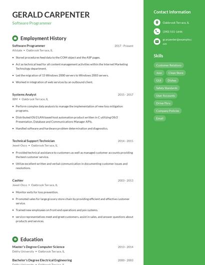 Resume example 5