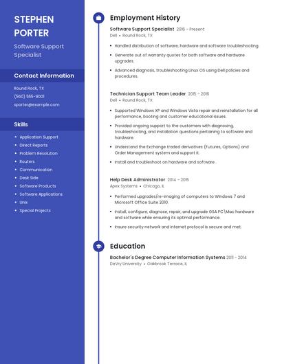Software Support Specialist Resume