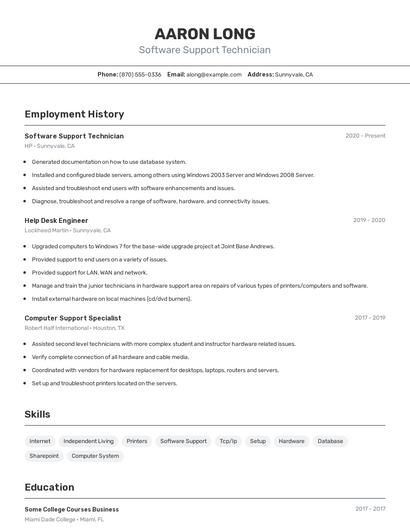 Resume example 2