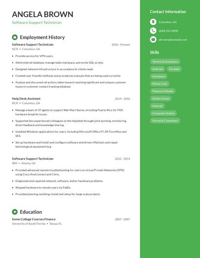 Resume example 5