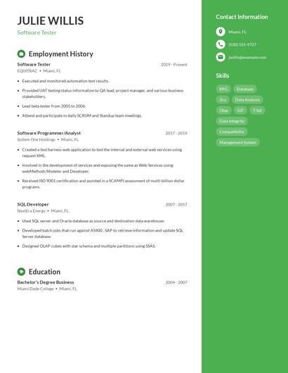 Resume example 5
