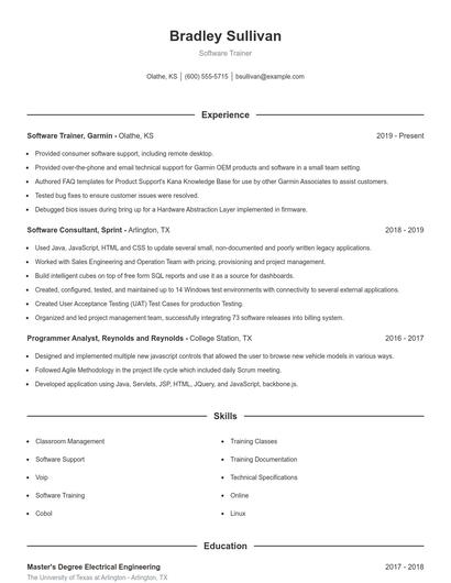 Resume example 1