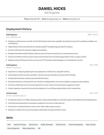 Soil Engineer Resume