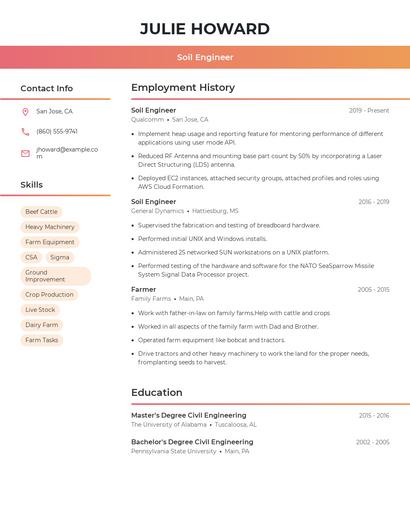 Soil Engineer Resume