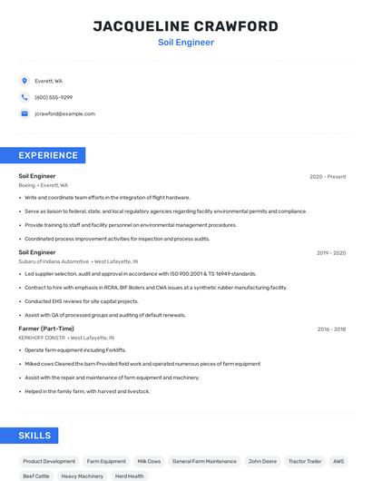 Soil Engineer Resume