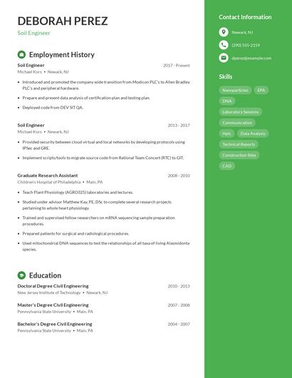 Soil Engineer Resume