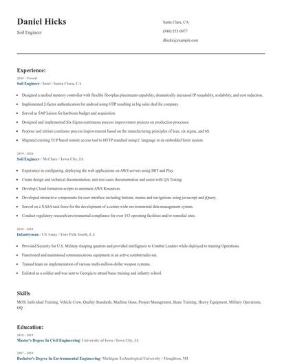 Soil Engineer Resume