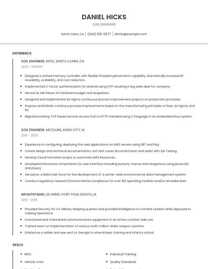 Soil Engineer Resume