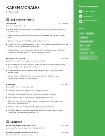 Soil Scientist Resume