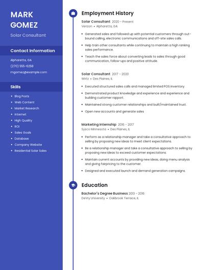 Solar Consultant Resume