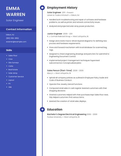 Solar Engineer Resume