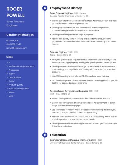 Solar Process Engineer Resume