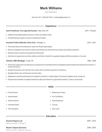 Resume example 1