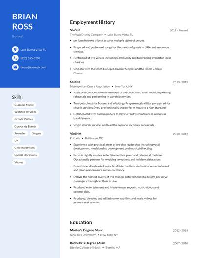 Soloist Resume