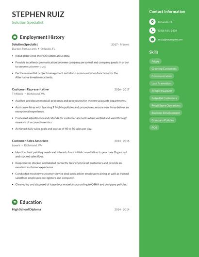 Resume example 5