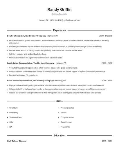 Resume example 1
