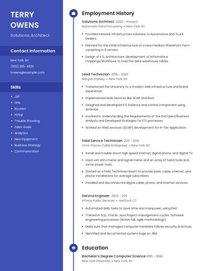 Resume example 5