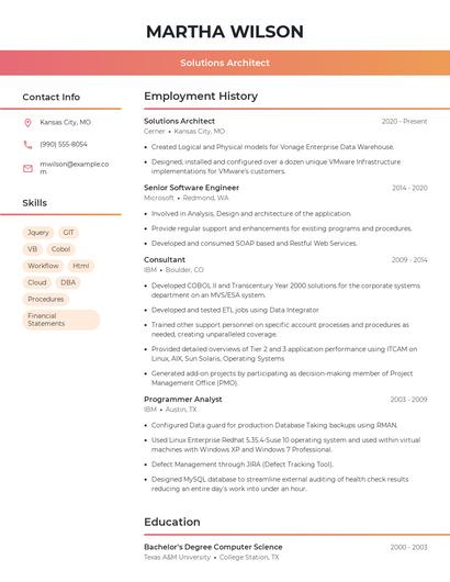Resume example 3