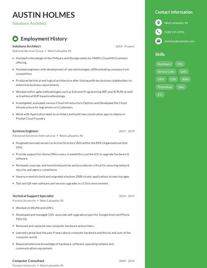 Resume example 4
