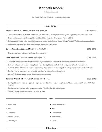 Resume example 1
