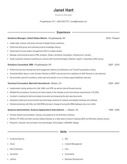 Resume example 1