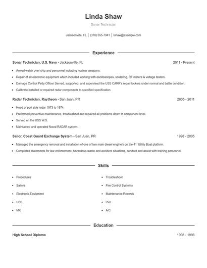 Resume example 1