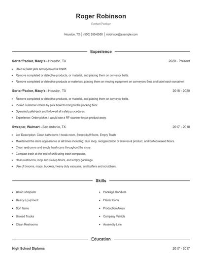 Resume example 1