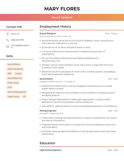 Resume example 3