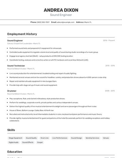 Resume example 2