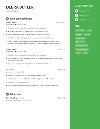 Resume example 5