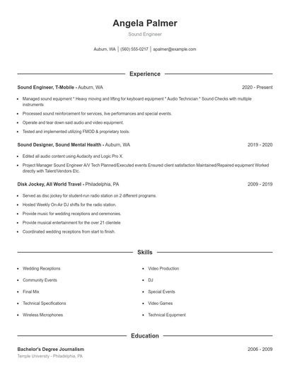 Resume example 1