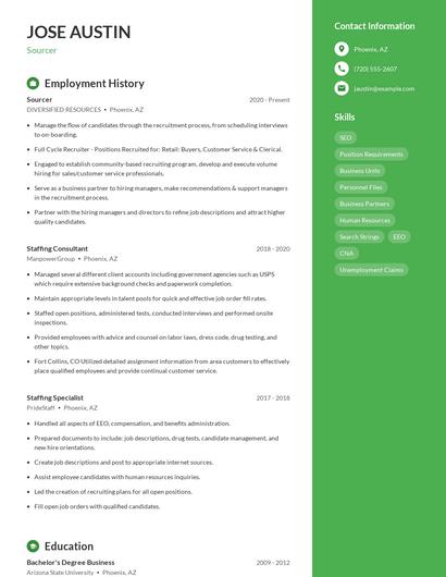 Sourcer Resume