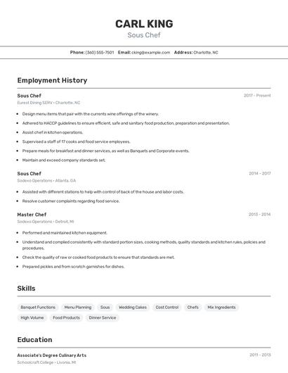 Resume example 2