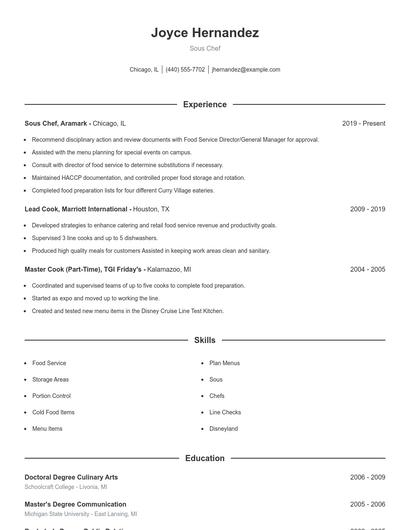 Resume example 1