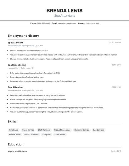 Resume example 2