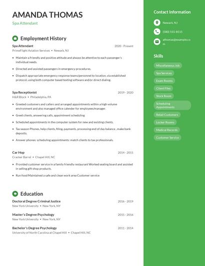 Resume example 5