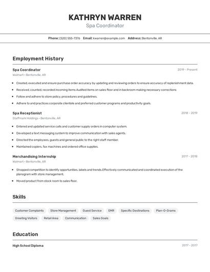 Resume example 2