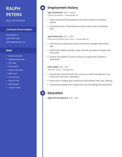 Spa Technician Resume