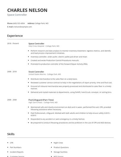 Space Controller Resume
