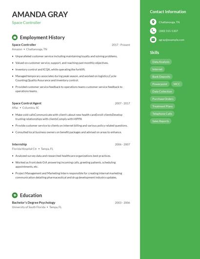 Space Controller Resume