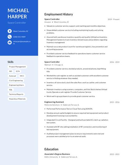 Space Controller Resume