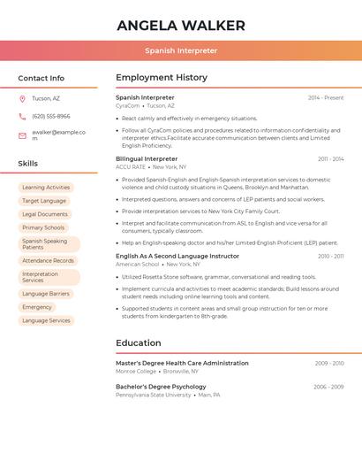 Resume example 3