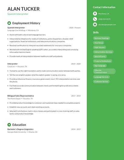 Resume example 5