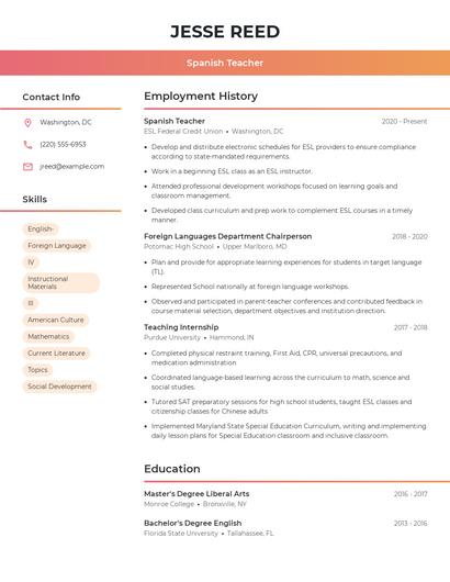 Resume example 3