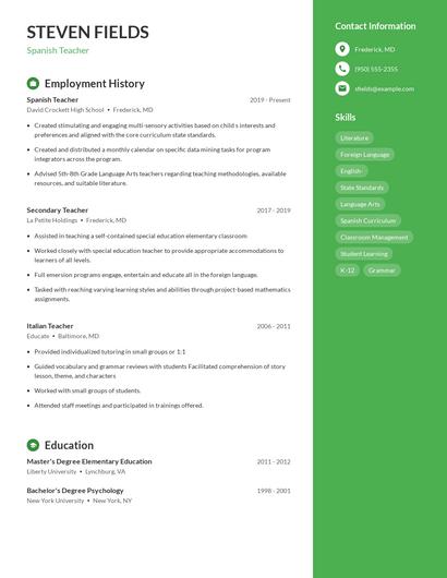 Resume example 5