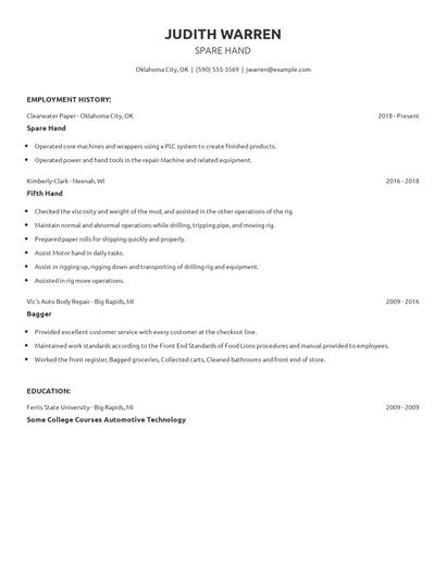 Spare Hand Resume