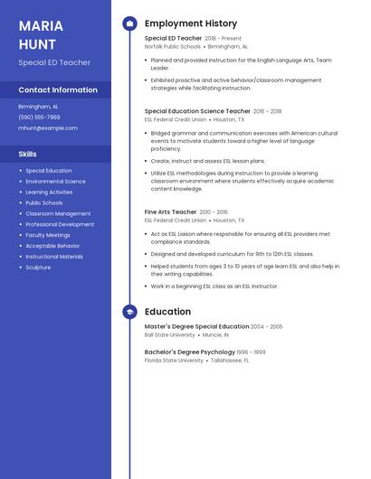 Special ED Teacher Resume