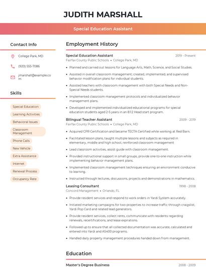 Resume example 3