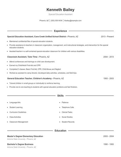 Resume example 1