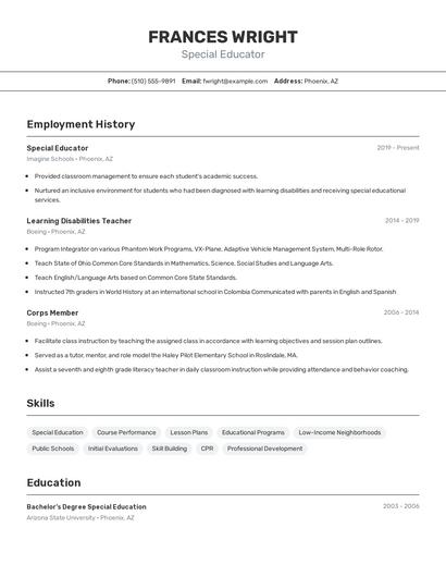 Resume example 2